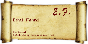 Edvi Fanni névjegykártya